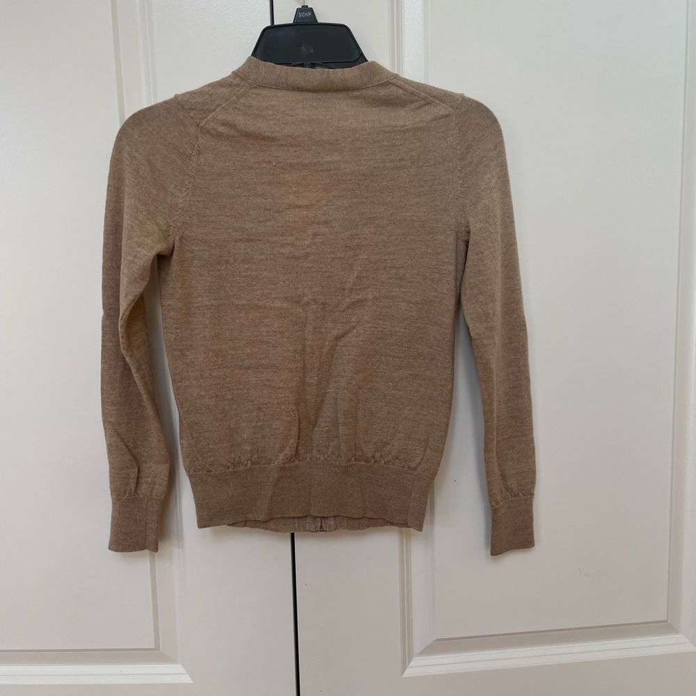 Tan Zippered Italian Merino Wool Zip-Up Cardigan Never Worn from Ann Taylor - Picture 2 of 5